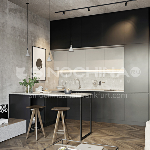 Modern kitchen Melamine with particle board open kitchen-GK-034